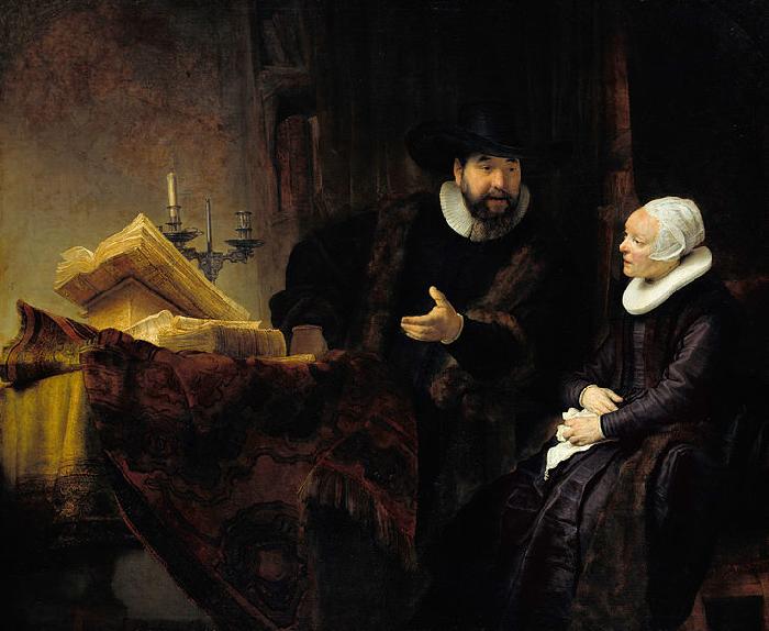 REMBRANDT Harmenszoon van Rijn The Mennonite Preacher Anslo and his Wife France oil painting art